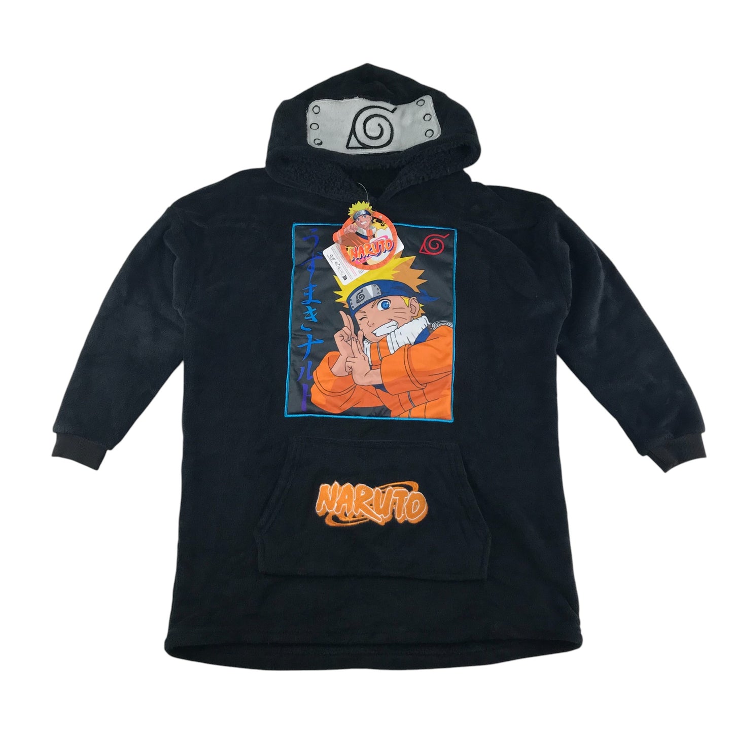 Naruto blanket hoodie One Size black hooded loungewear