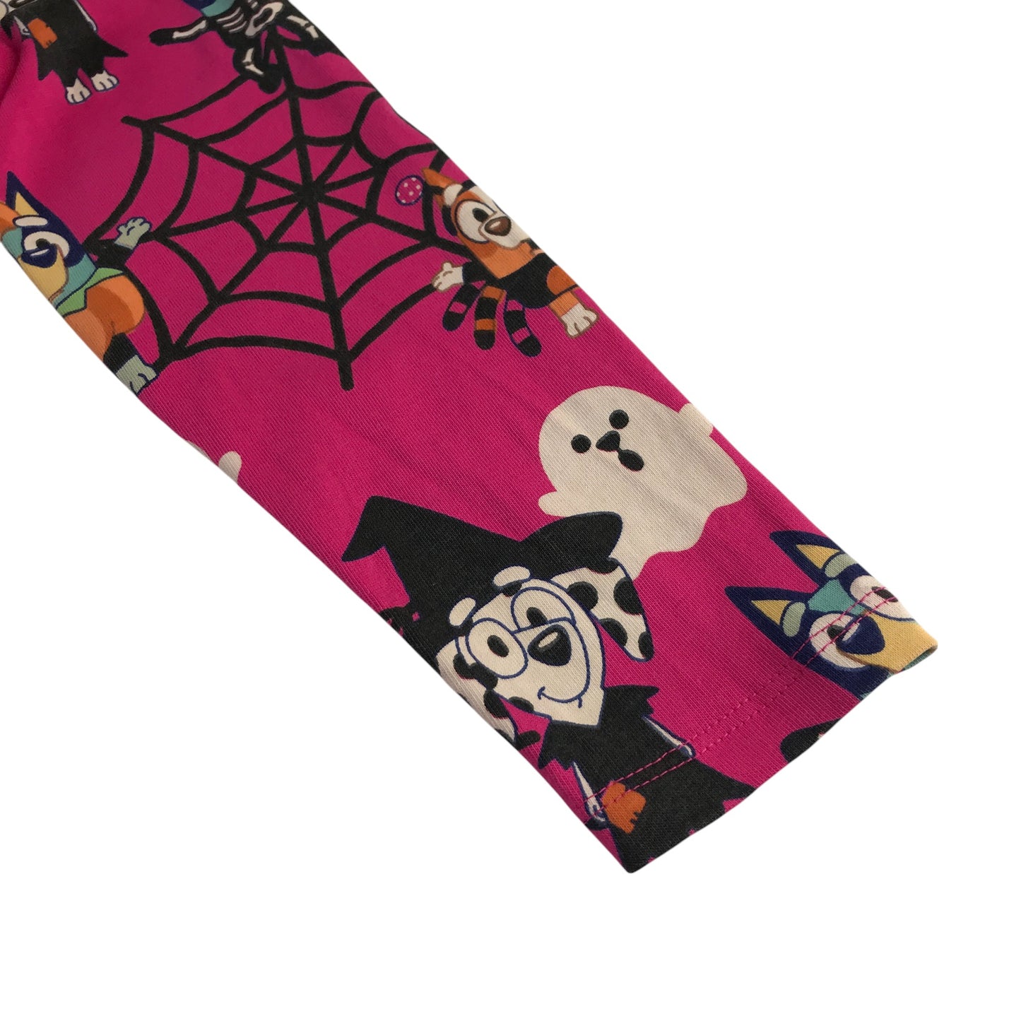 Nutmeg dress 5-6 years bright pink Bluey Halloween pattern cotton