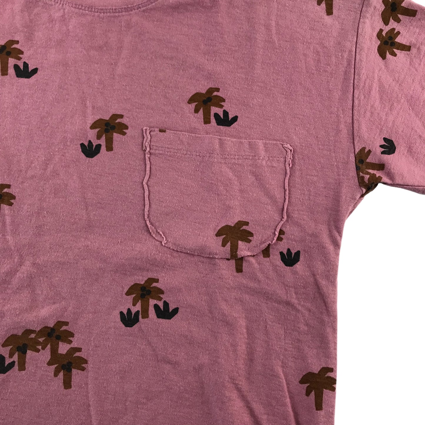 Zara t-shirt 5-6 years pink short sleeve palm tree print