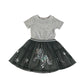 Monsoon dress 9-10 years grey sequin top detailing and tulle skirt sequin horse design