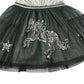 Monsoon dress 9-10 years grey sequin top detailing and tulle skirt sequin horse design
