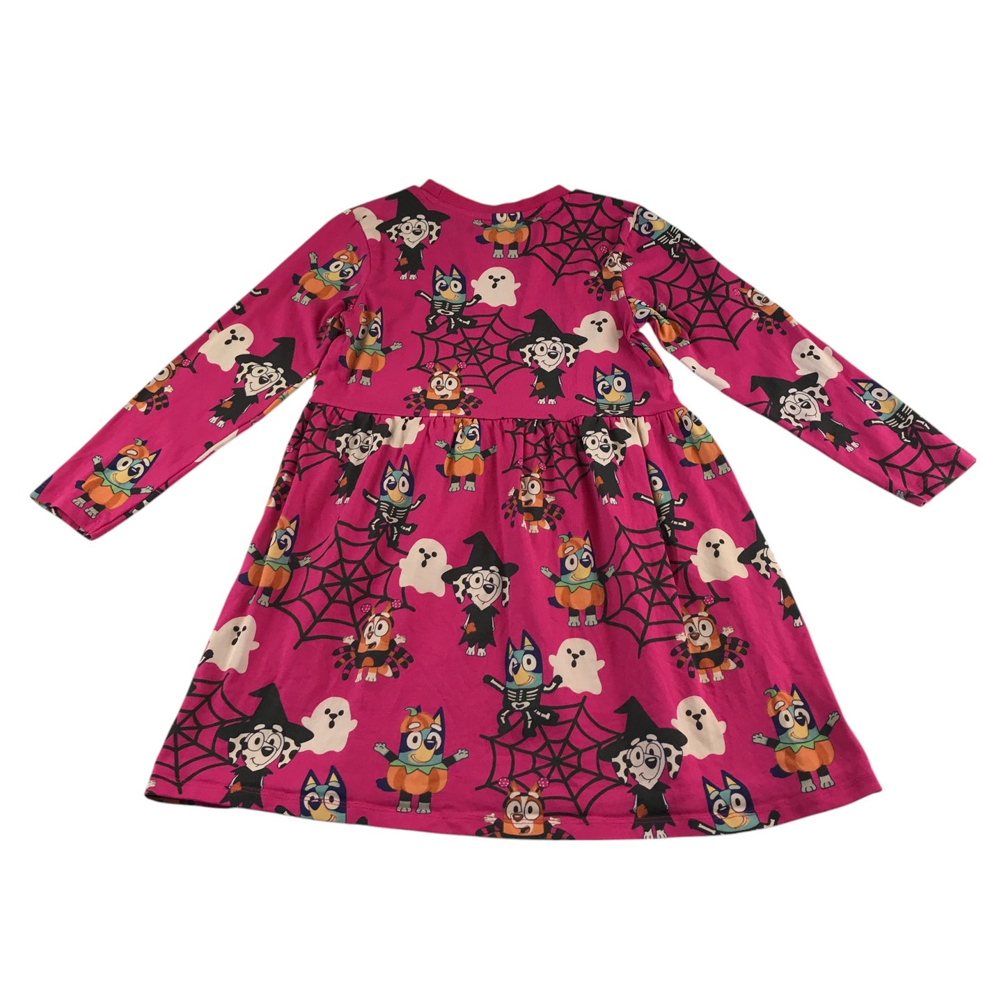 Nutmeg dress 5-6 years bright pink Bluey Halloween pattern cotton