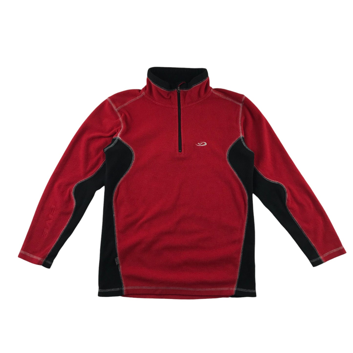 Five fleece 11-12 years red and black panelled half zipper