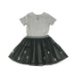 Monsoon dress 9-10 years grey sequin top detailing and tulle skirt sequin horse design