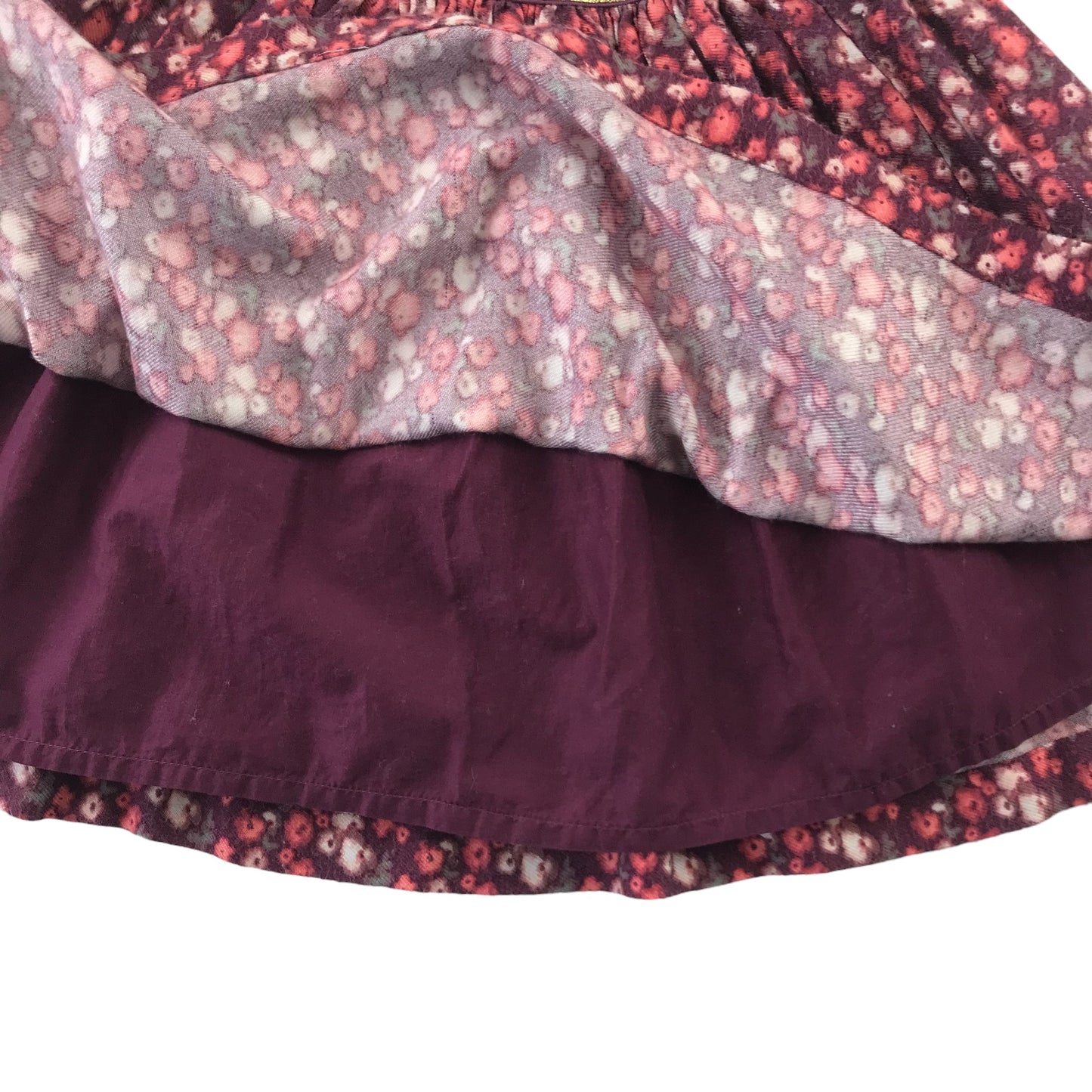George Skirt Age 6 Burgundy Purple Floral Flannel Style