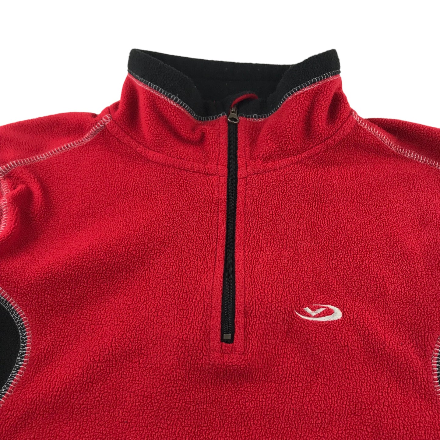 Five fleece 11-12 years red and black panelled half zipper