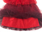 H&M dress 9-10 years red tone layered mesh dress