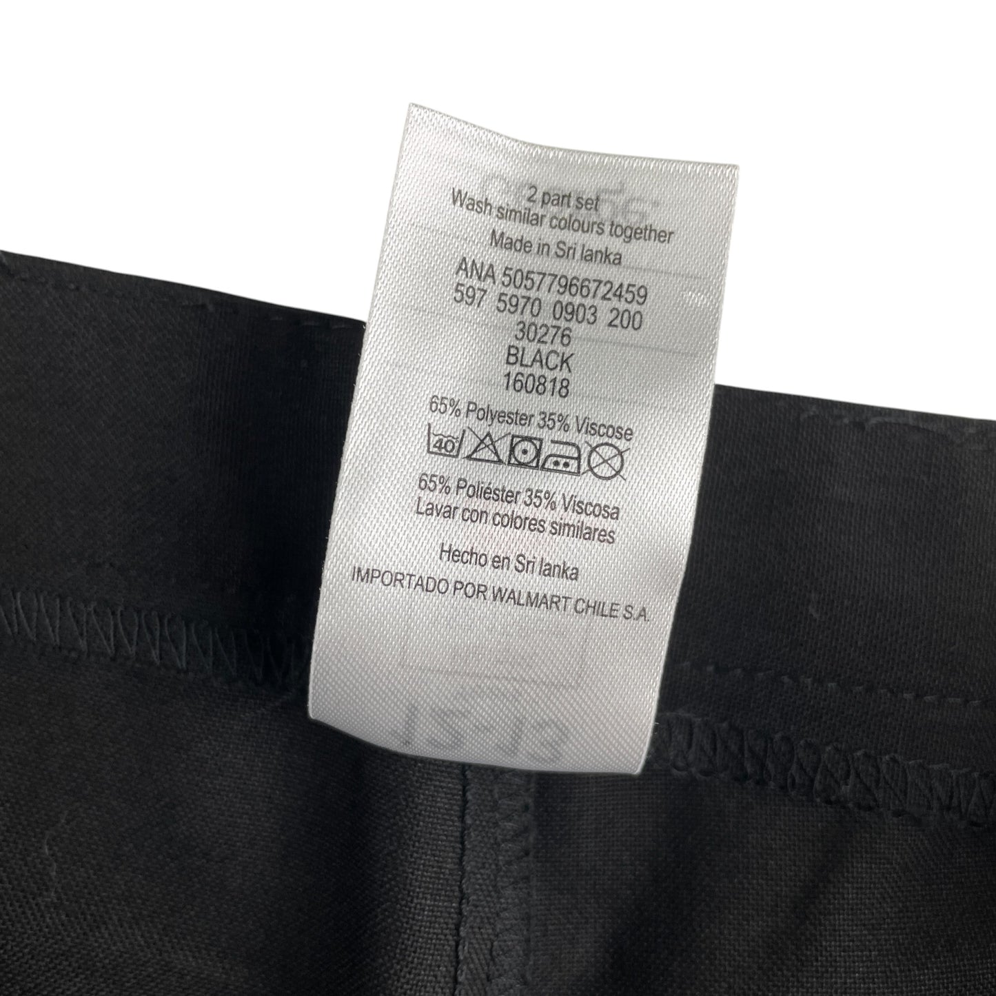 George girls school trousers 12-13 years black plain straight leg with bow tie detail