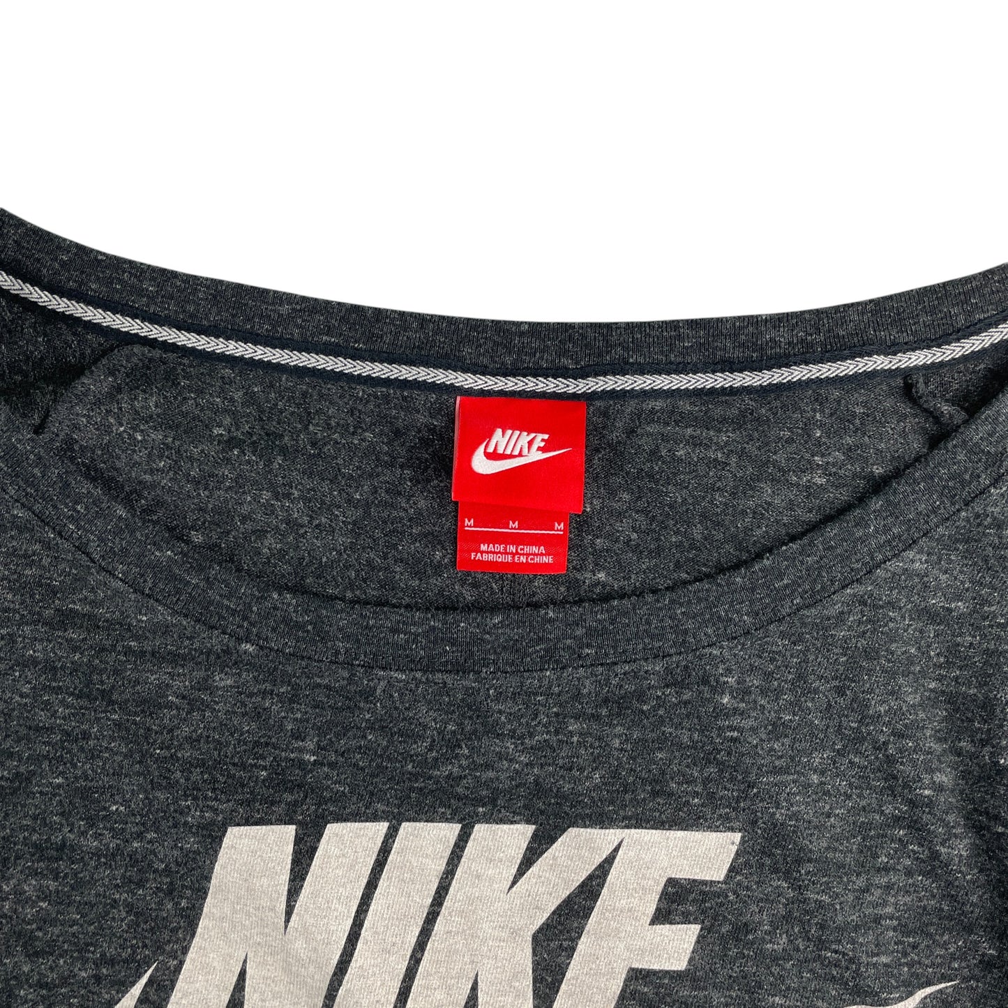 Nike t-shirt women's size M dark grey light 3/4 sleeve loose top
