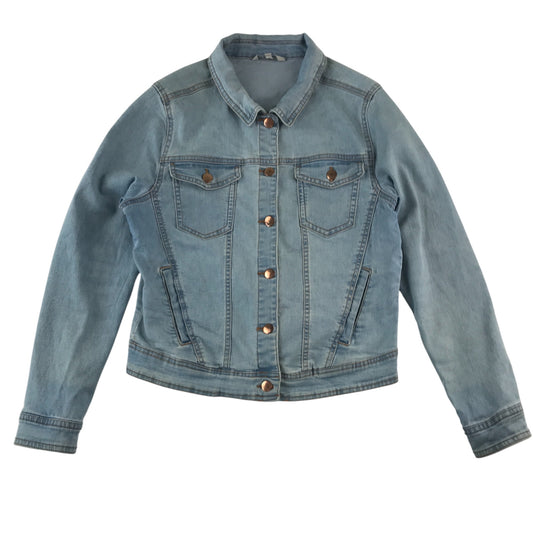 Peacocks denim jacket women's size 14 light blue button up