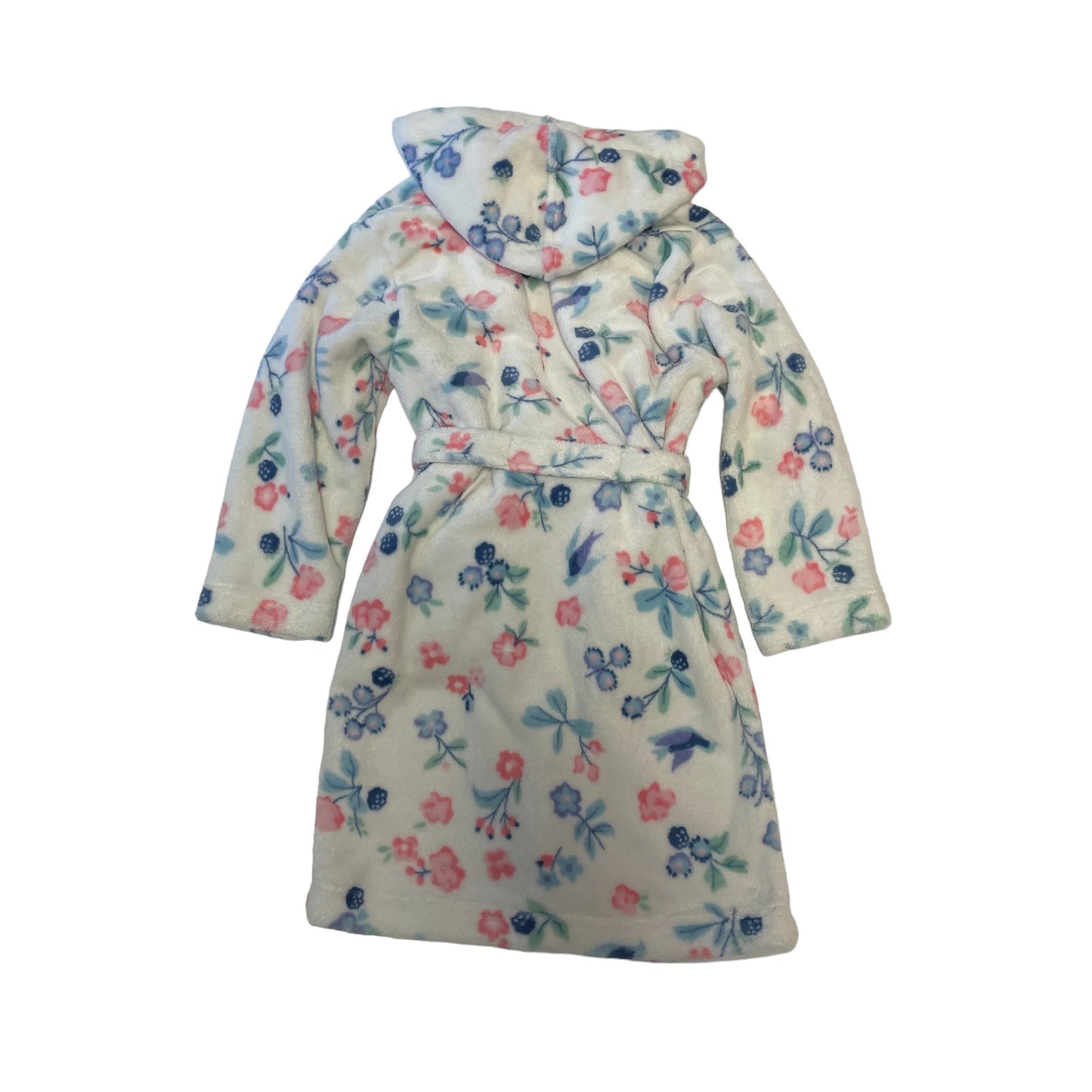 John Lewis Dressing Gown Age 7 White Floral Hooded