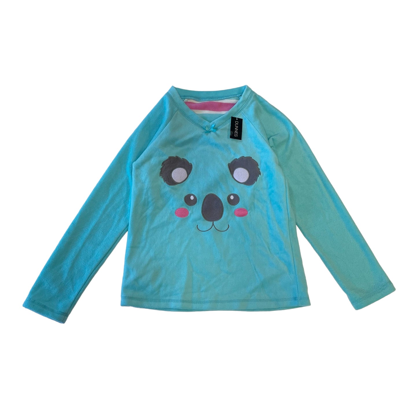 Dunnes Stores Pyjama Set Age 9 Blue and Pink Koala Bear Fleece Long Sleeve