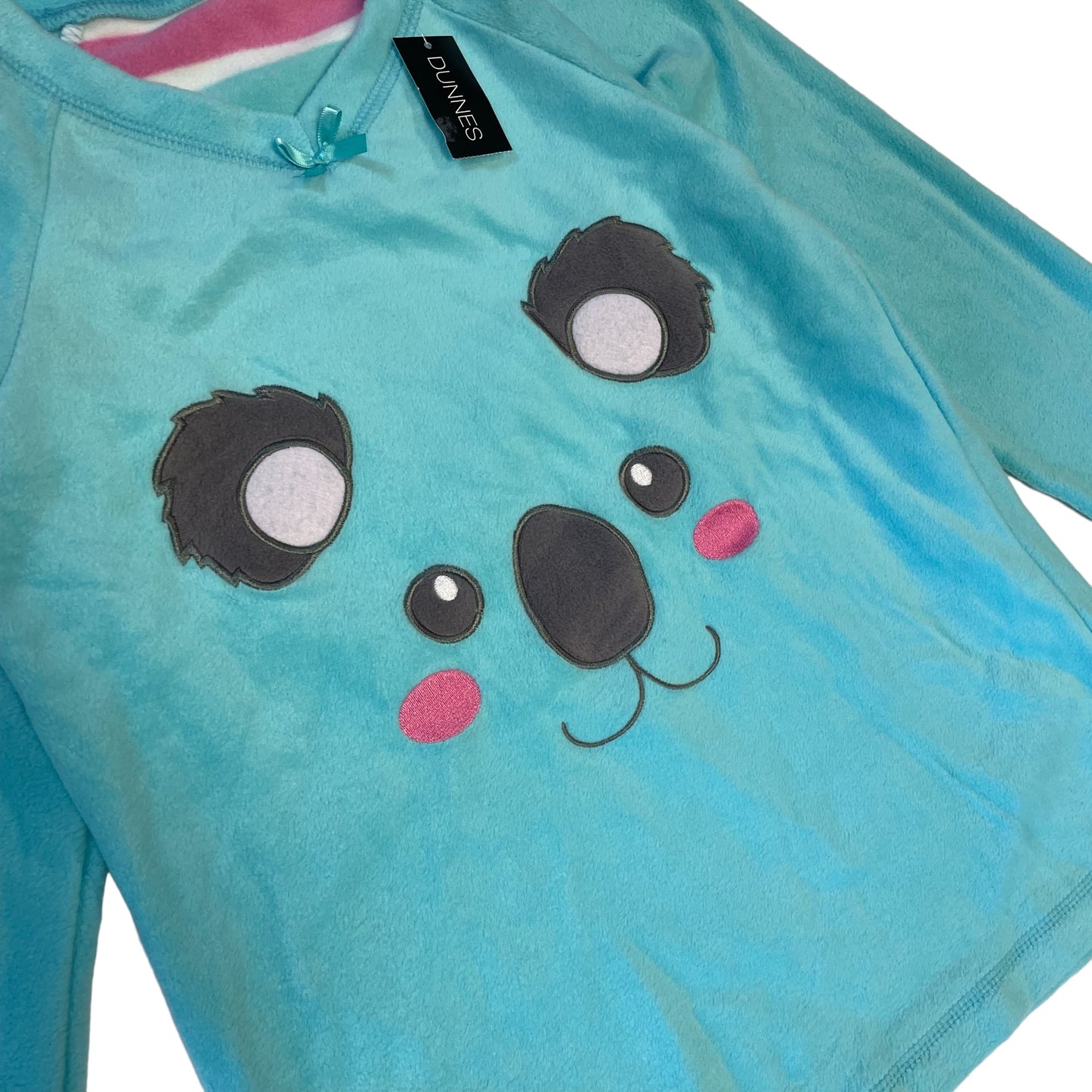 Dunnes Stores Pyjama Set Age 9 Blue and Pink Koala Bear Fleece Long Sleeve