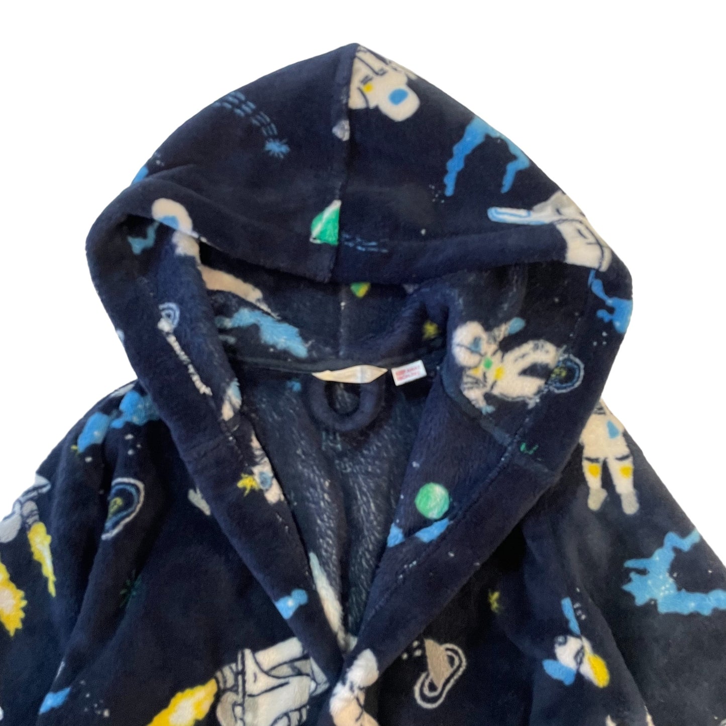 John Lewis Dressing Gown Age 8 Navy Space Pattern Hooded