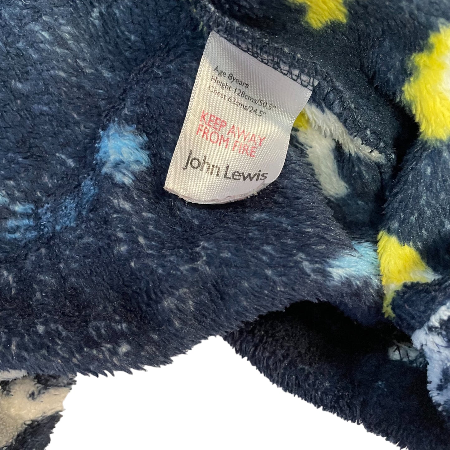 John Lewis Dressing Gown Age 8 Navy Space Pattern Hooded