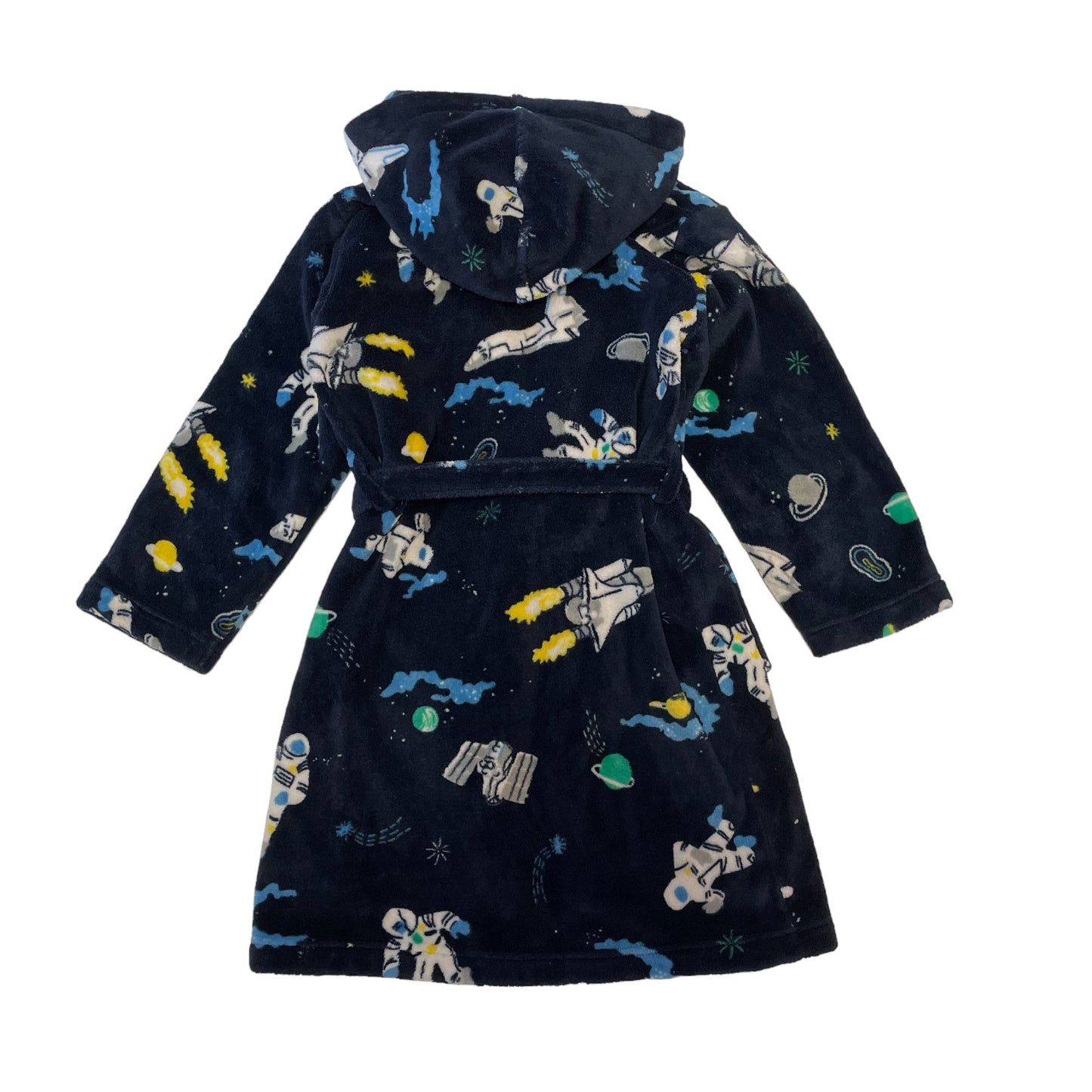 John Lewis Dressing Gown Age 8 Navy Space Pattern Hooded