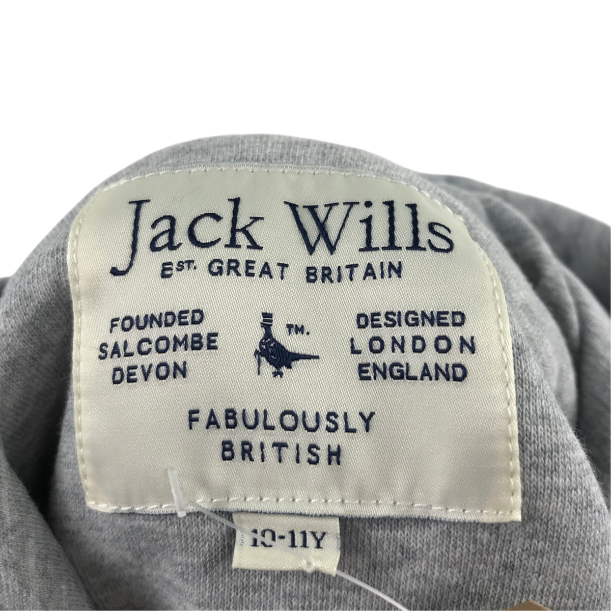 Jack Wills 10-11 years grey hoodie cotton polyester