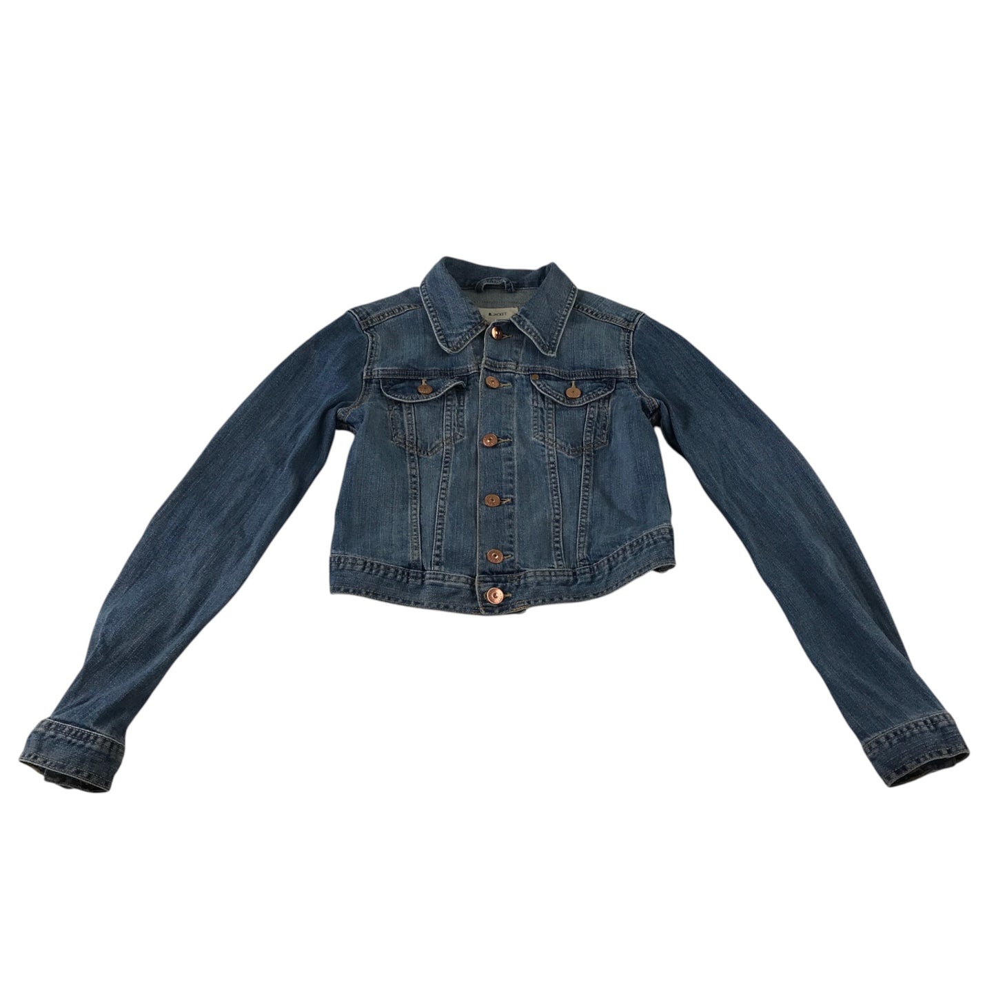 & Jacket UK 8 blue denim jacket cotton elastane