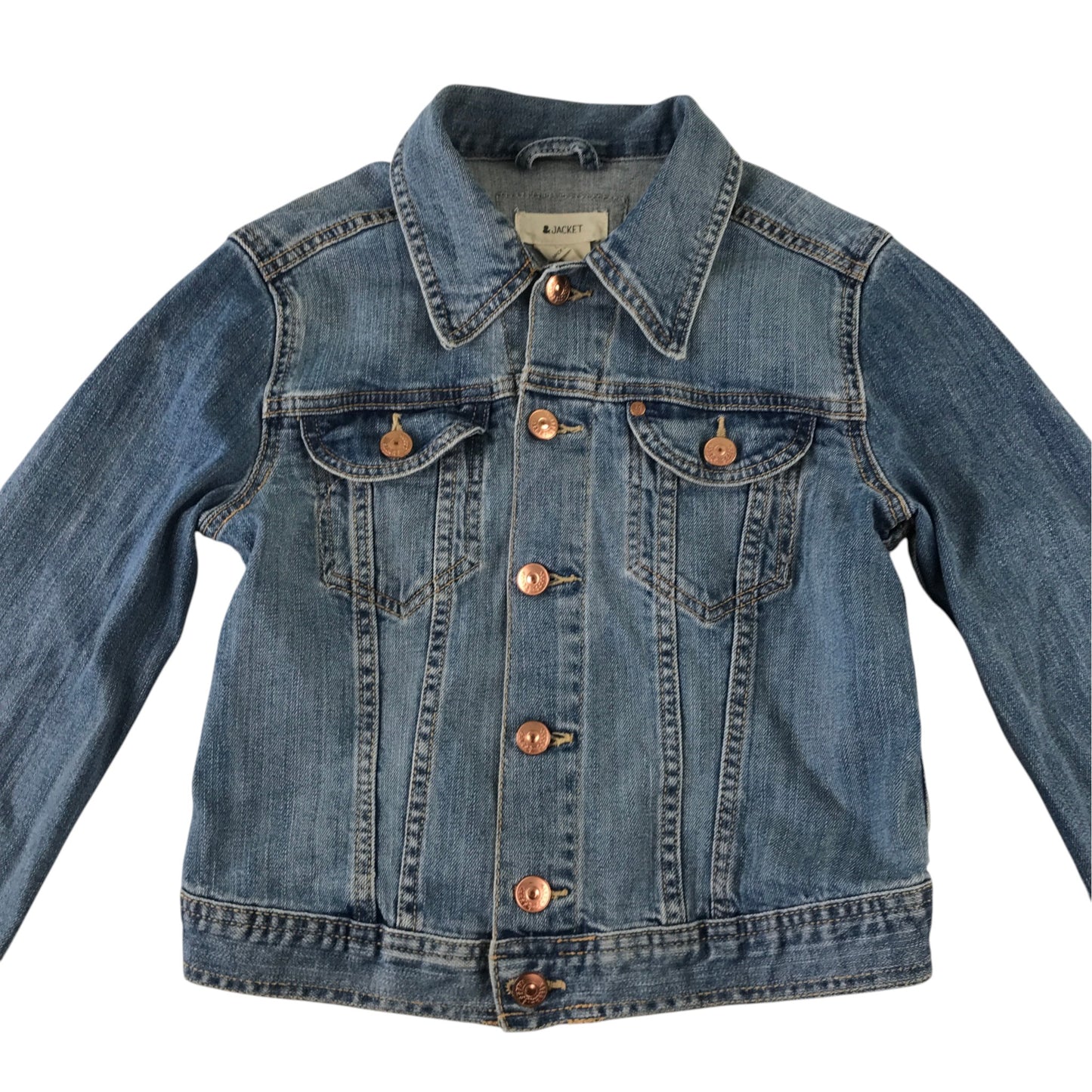 & Jacket UK 8 blue denim jacket cotton elastane