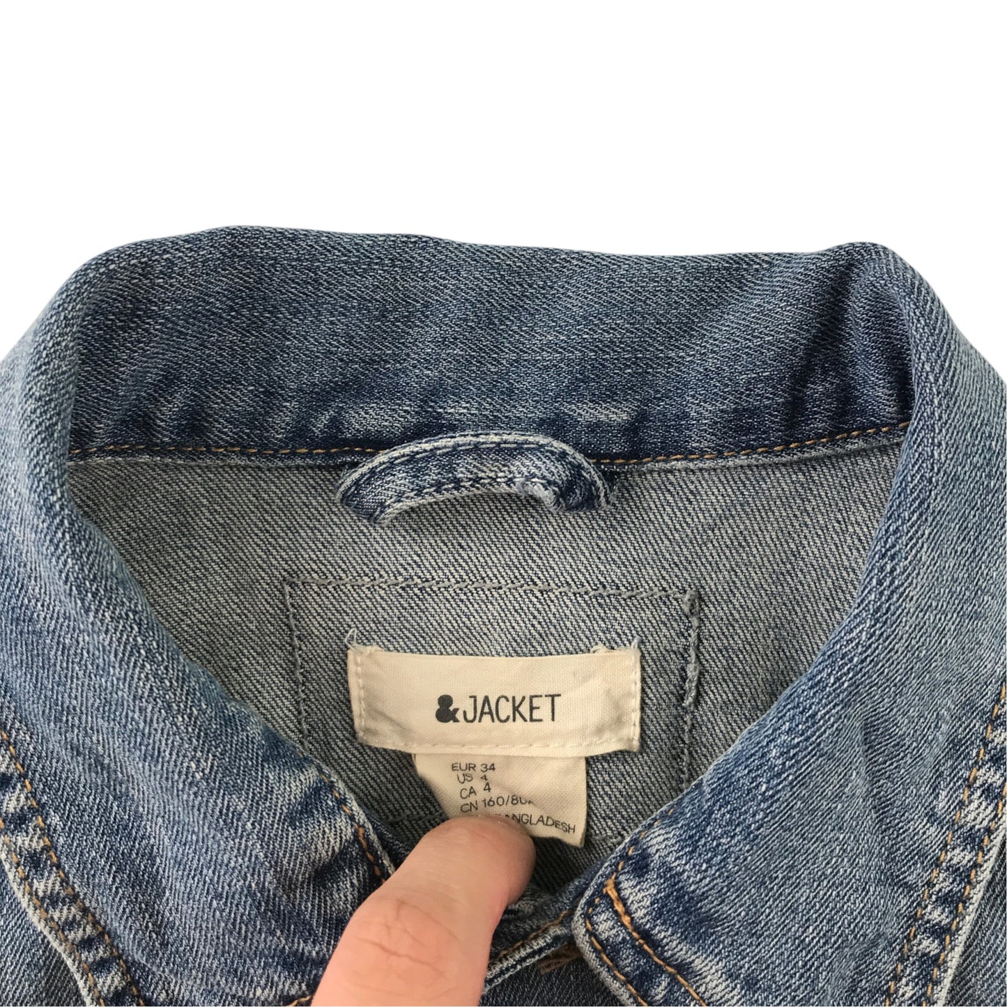 & Jacket UK 8 blue denim jacket cotton elastane