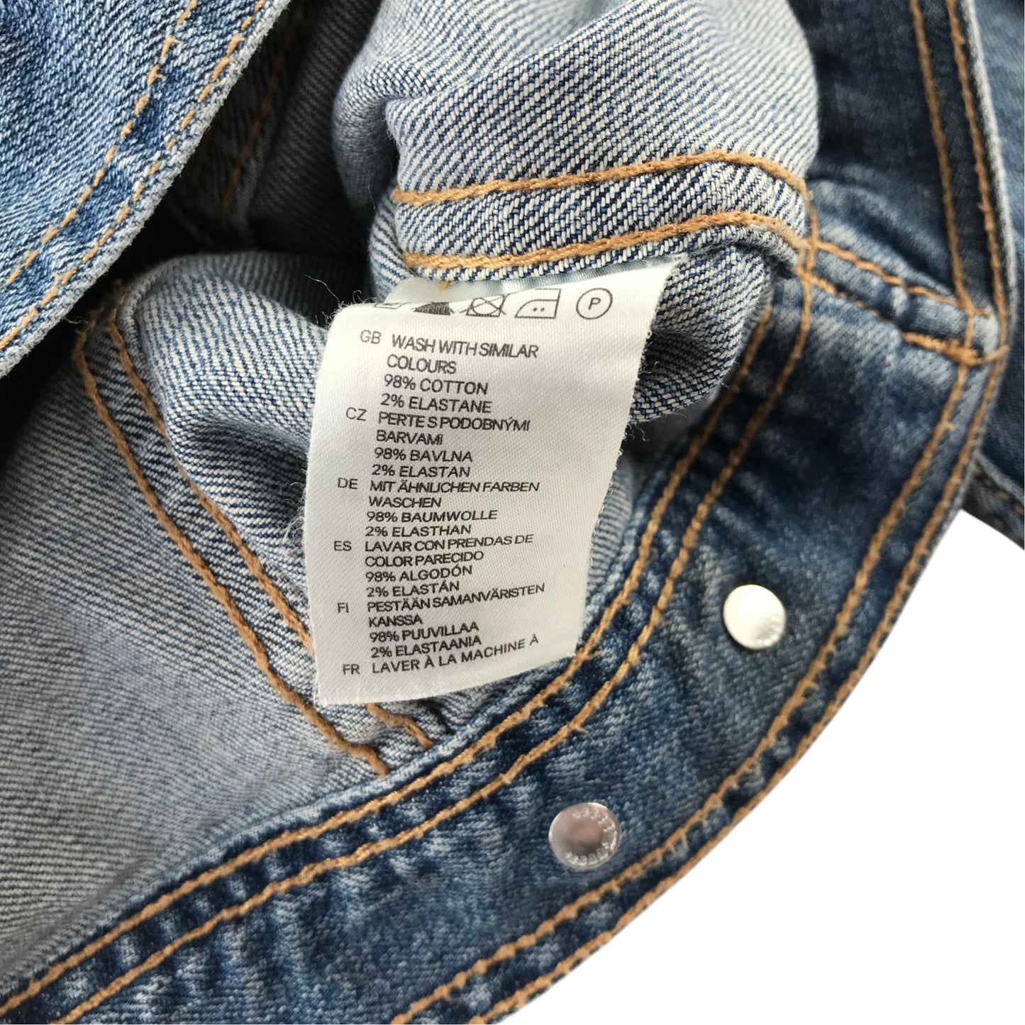 & Jacket UK 8 blue denim jacket cotton elastane