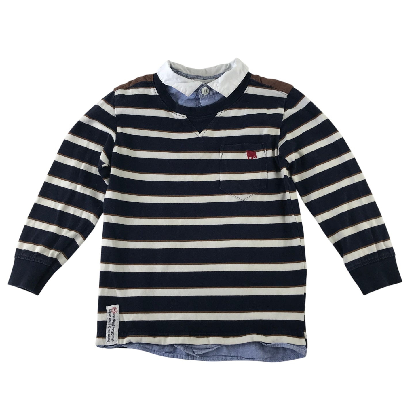 Jasper Conran 4-5 years navy stripy collared jersey cotton