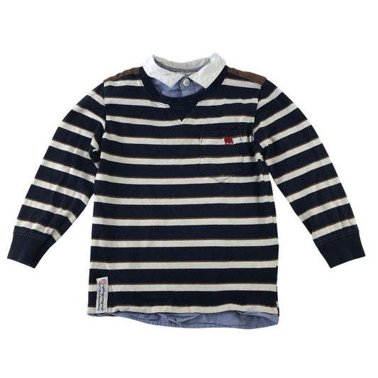 Jasper Conran 4-5 years navy stripy collared jersey cotton