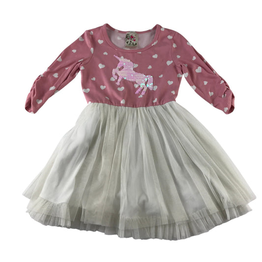 Jenna & Jessie 6 years pink party dress cotton