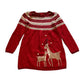 Jingles and Joy 5-6 years red knitted festive dress cotton mix
