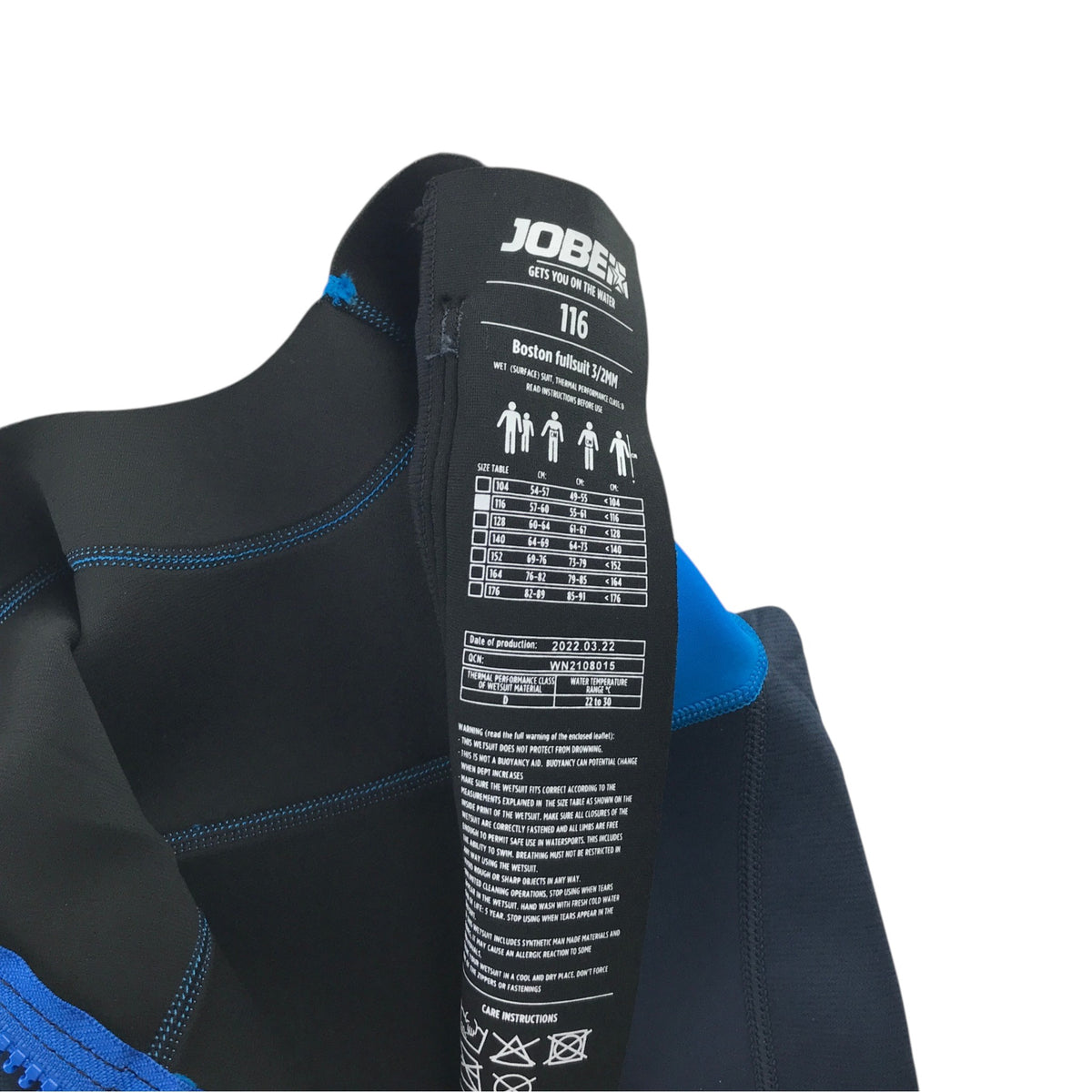 Jobe 5-6 years blue and black wetsuit neoprene polyester