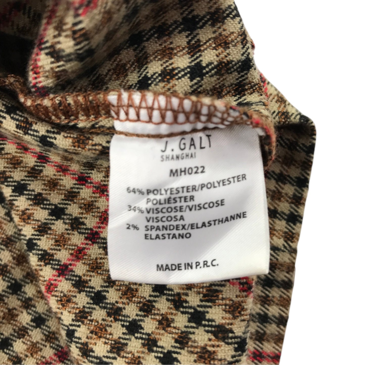 John Galt 10-11 years brown check skirt polyester viscose elastane