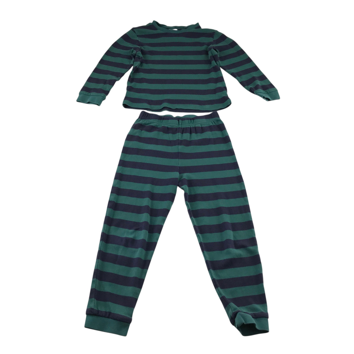 John Lewis 7 years green stripe pyjama set cotton