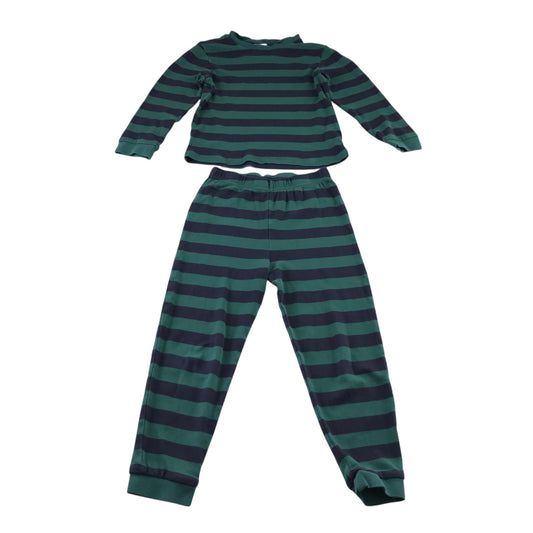 John Lewis 7 years green stripe pyjama set cotton