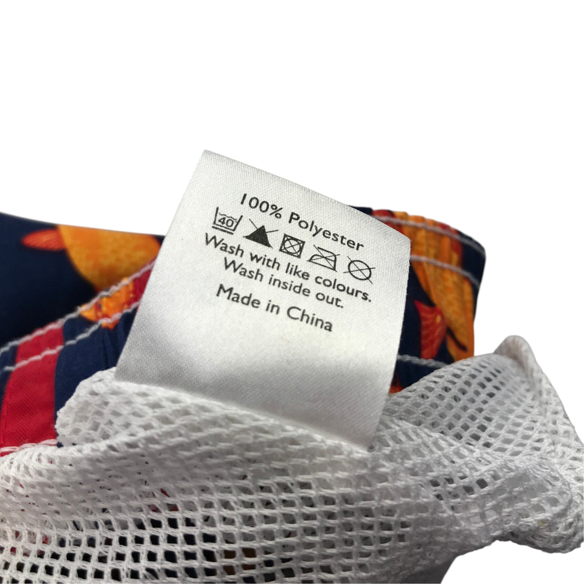 John Lewis 12-13 years blue and orange swim trunks koi fish polyester