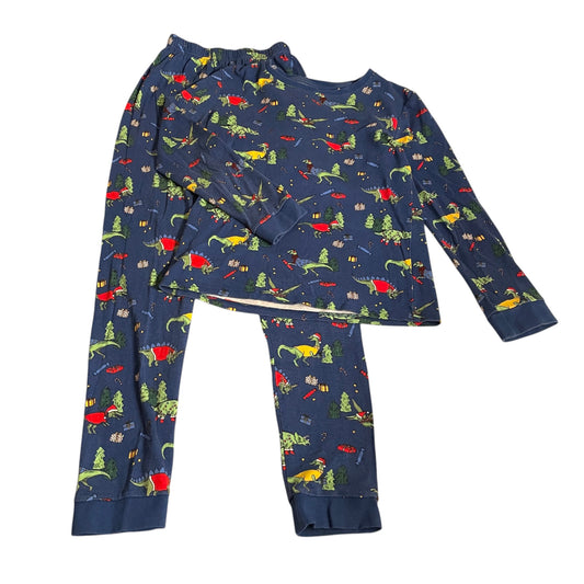John Lewis 12-13 years navy blue pyjama set Christmas dinosaur cotton