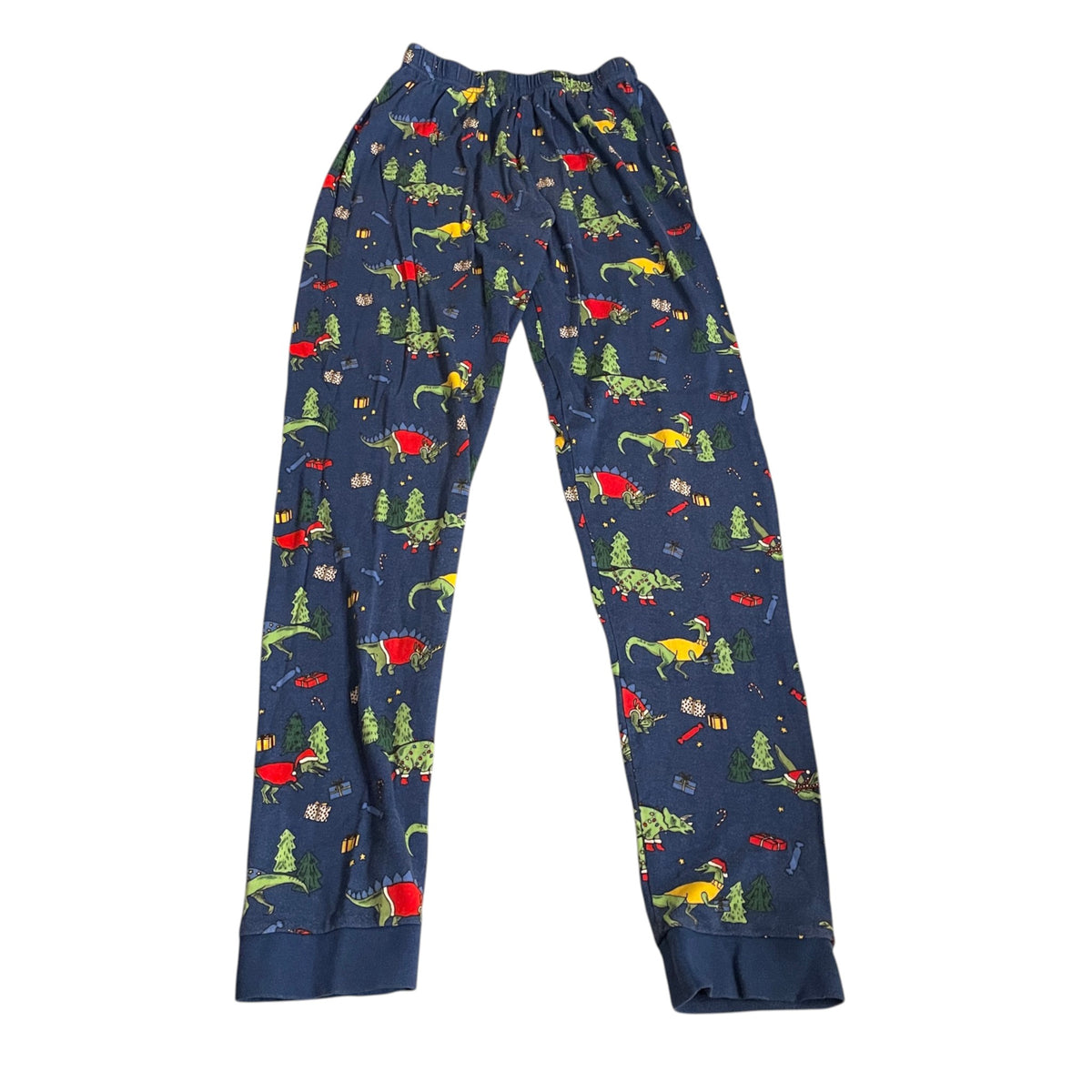 John Lewis 12-13 years navy blue pyjama set Christmas dinosaur cotton