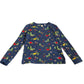 John Lewis 12-13 years navy blue pyjama set Christmas dinosaur cotton