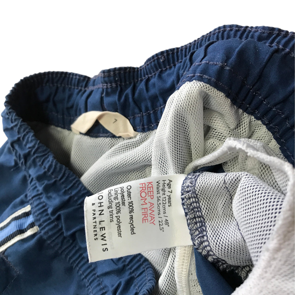John Lewis 6-7 years blue swim trunks polyester