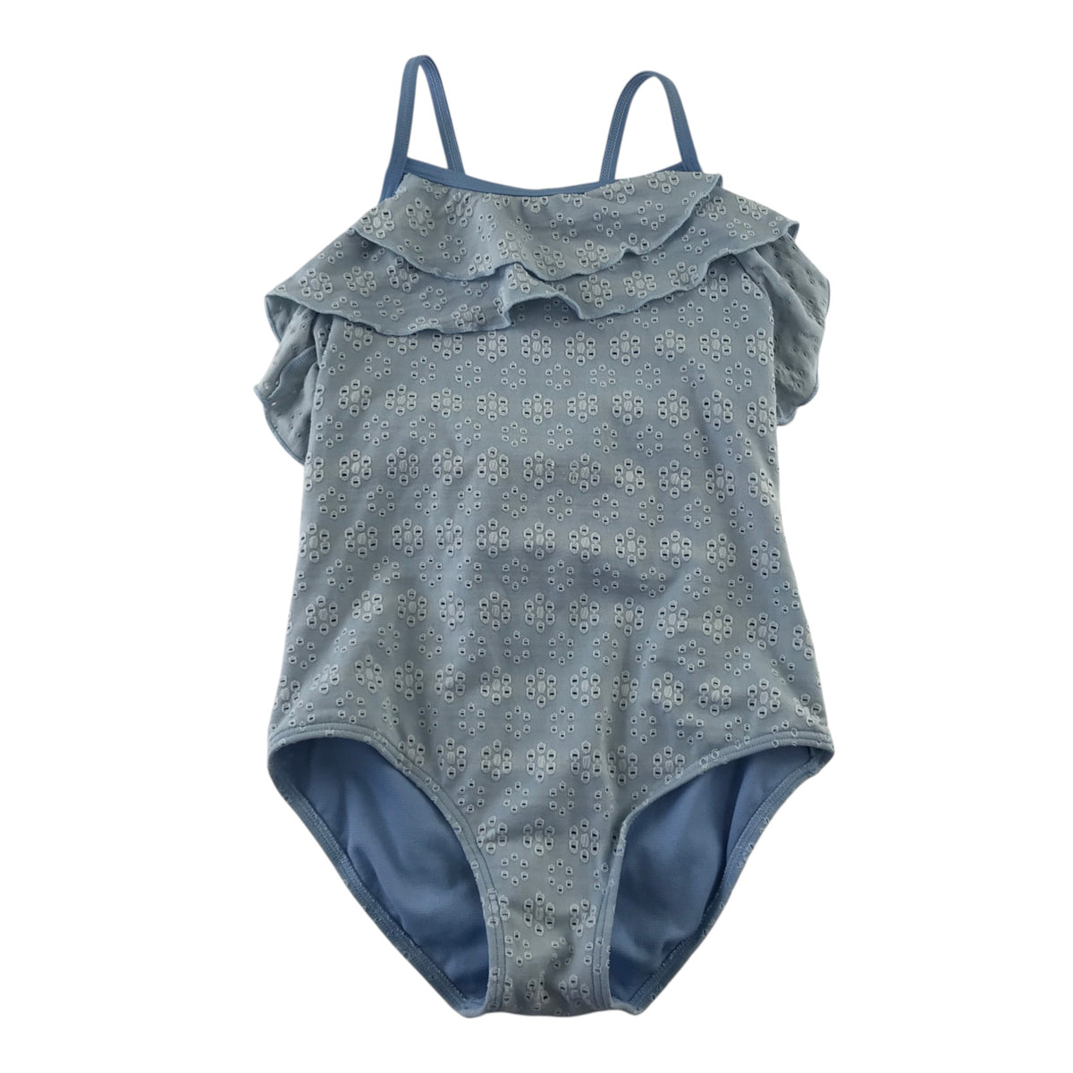 John Lewis 8-9 years light blue swimsuit nylon elastane polyester