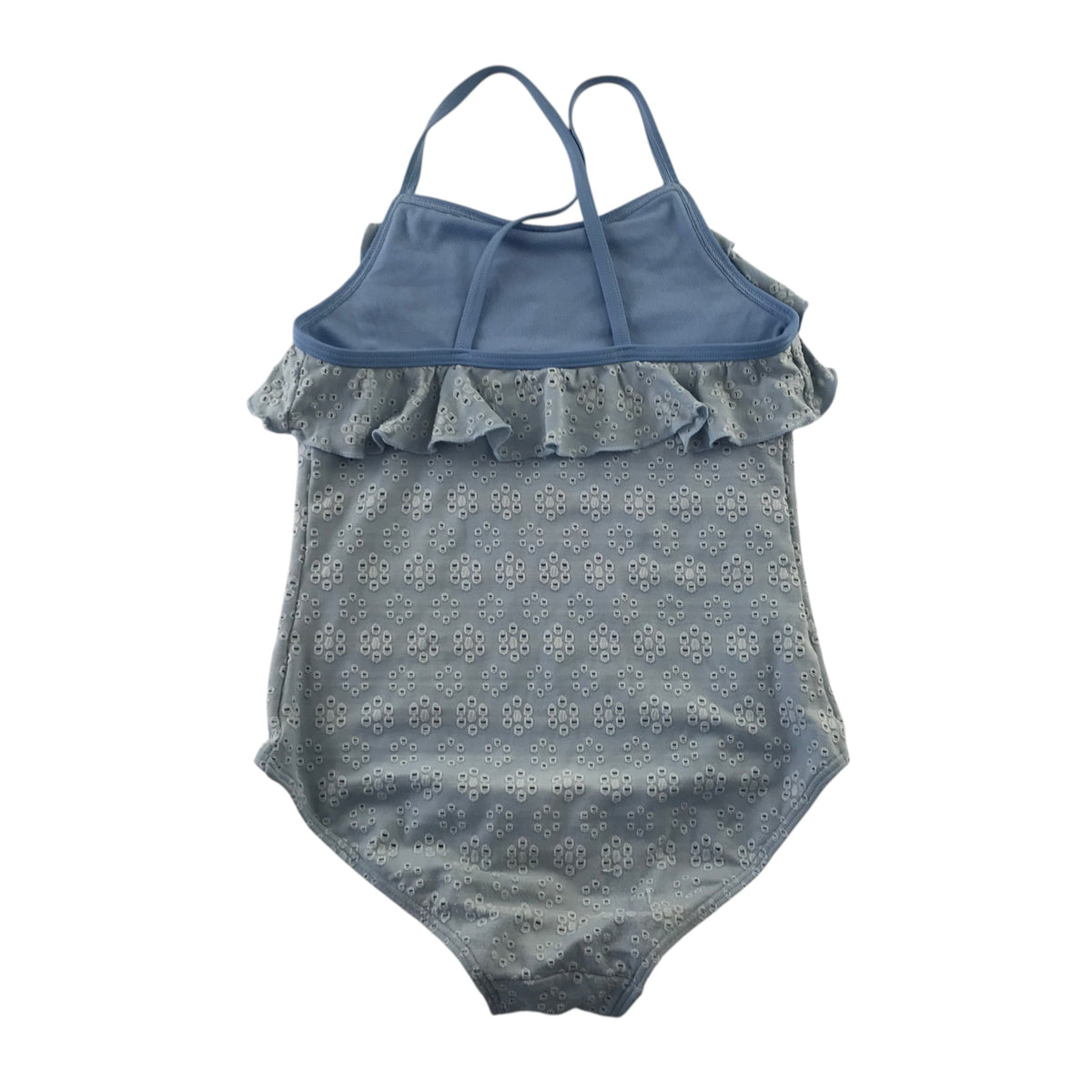 John Lewis 8-9 years light blue swimsuit nylon elastane polyester