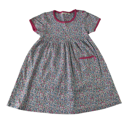 Jojo Maman Bebe 5-6 years pink and blue floral cotton dress