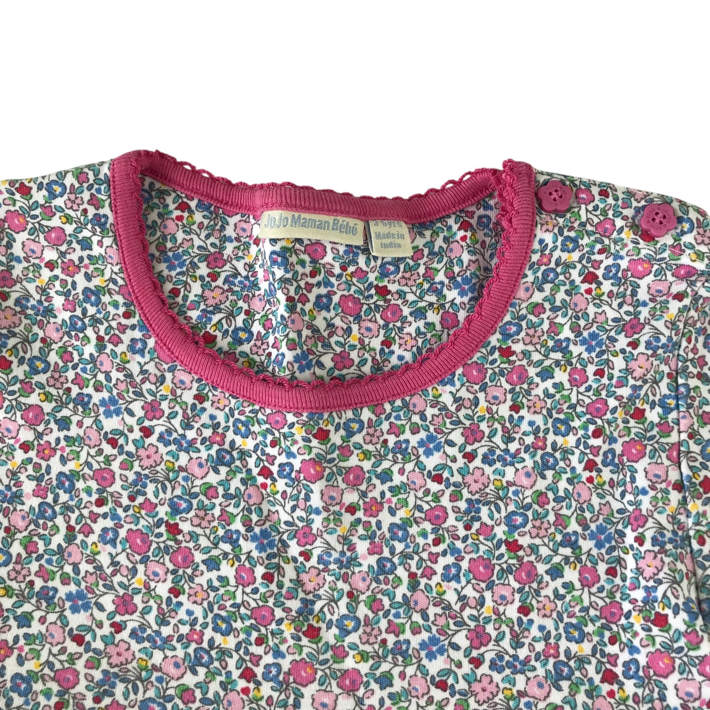 Jojo Maman Bebe 5-6 years pink and blue floral cotton dress