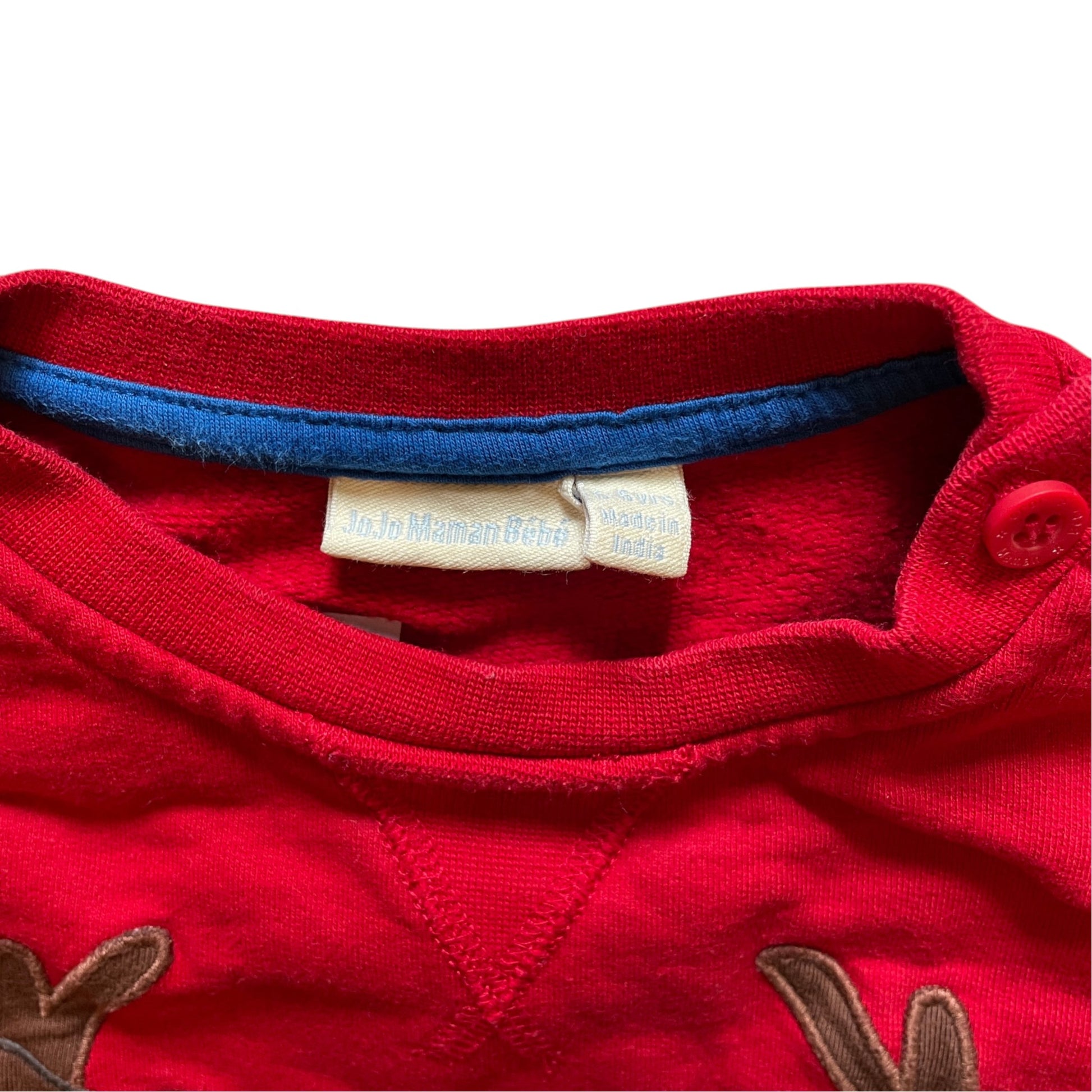 Jojo Maman Bebe 5-6 years red Rudolph Christmas sweater cotton