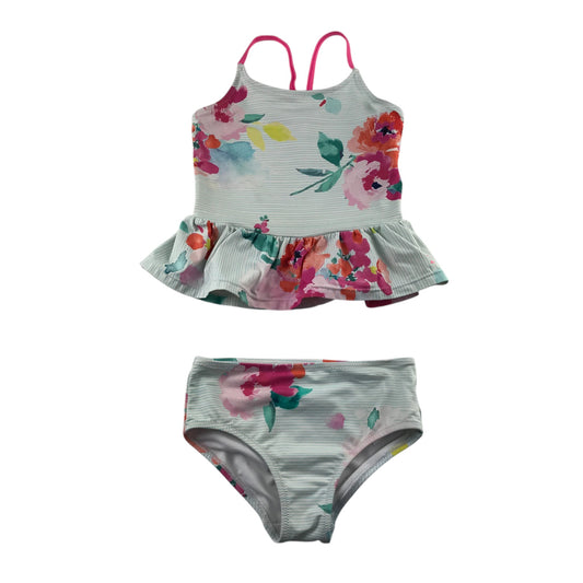 Joules 5-6 years light blue floral 2-piece swimsuit polyamide elastane polyester