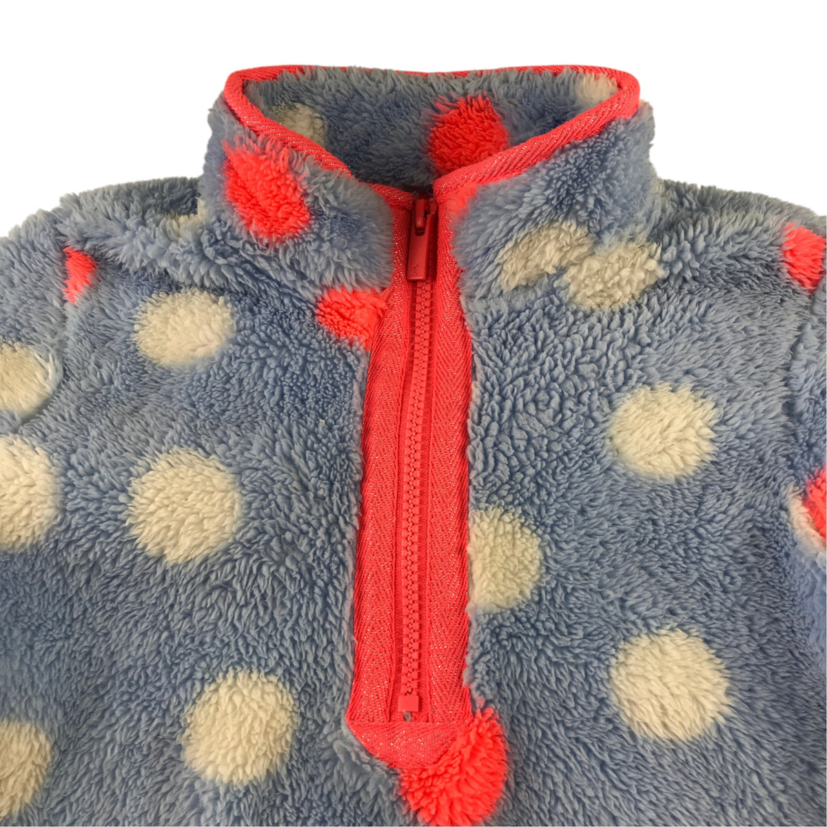 Joules 9-10 years blue spotted fleece jacket polyester