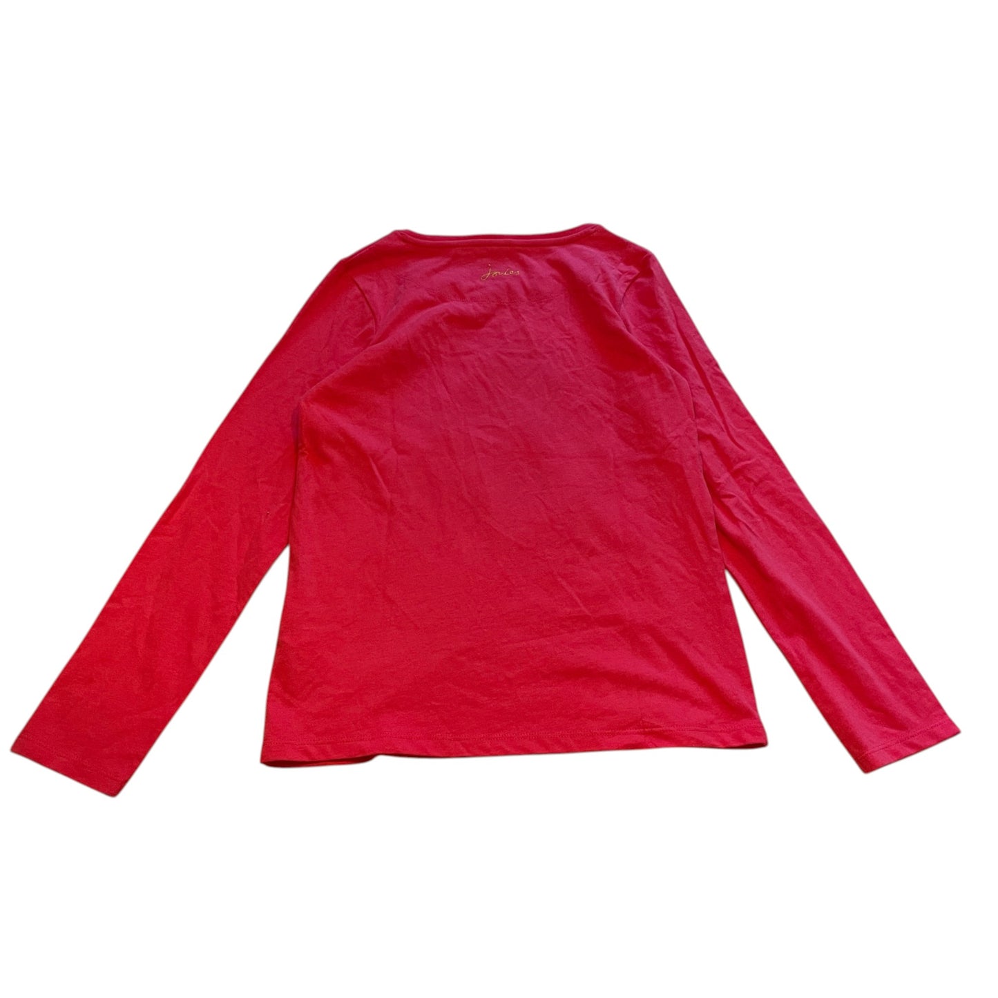 Joules 9-10 years pink t-shirt Christmas animals cotton