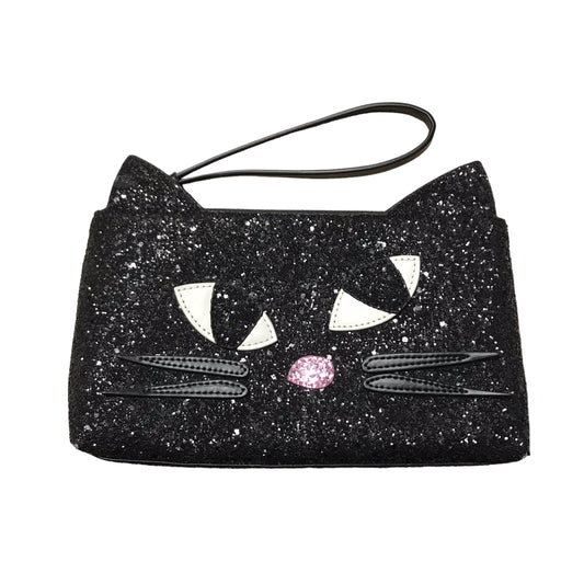 Lulu Guinness Kooky Cat Black Sparkly Evening Purse