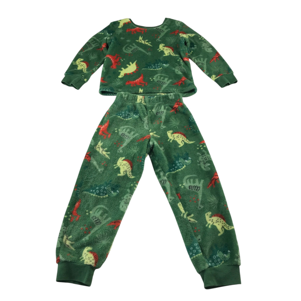 Kids Fun 5-6 years green fluffy pyjama set polyester