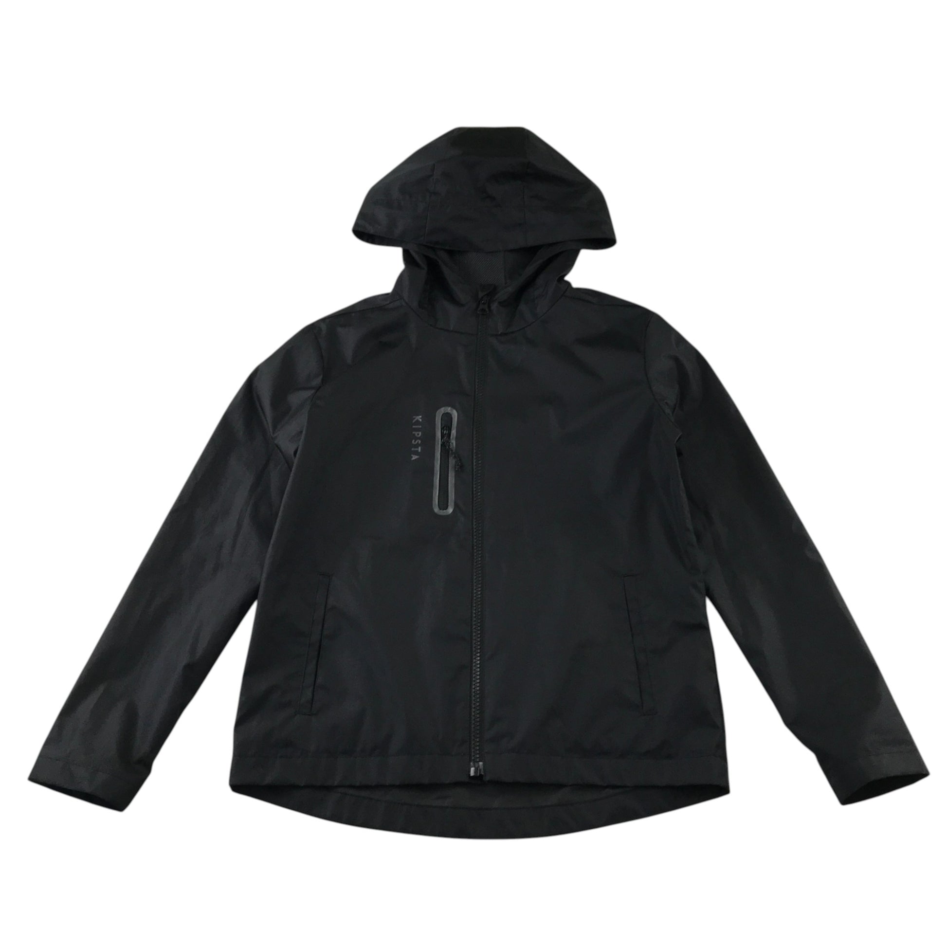 Kipsta 9-10 years black showerproof windbreaker polyester