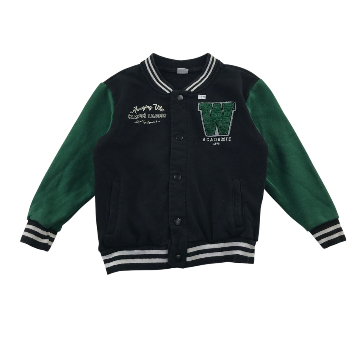 LC Waikiki 7-8 years black and green bomber sweater cotton polyester